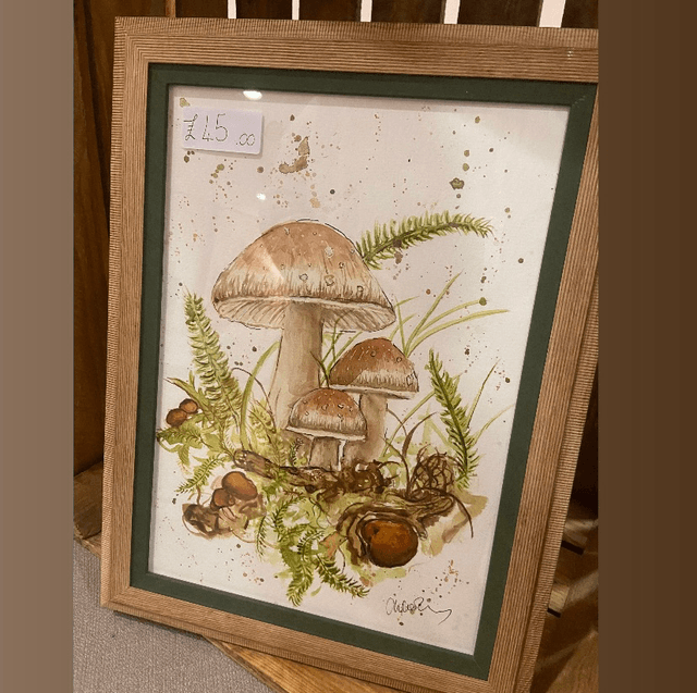 Original ‘Wispy Woodland’ A4 painting in light wood and khaki 